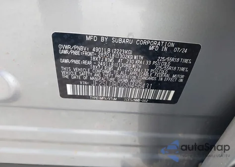 2025 Subaru Forester Limited z USA, uszkodzony, nr VIN JF2SLDRC0SH456431